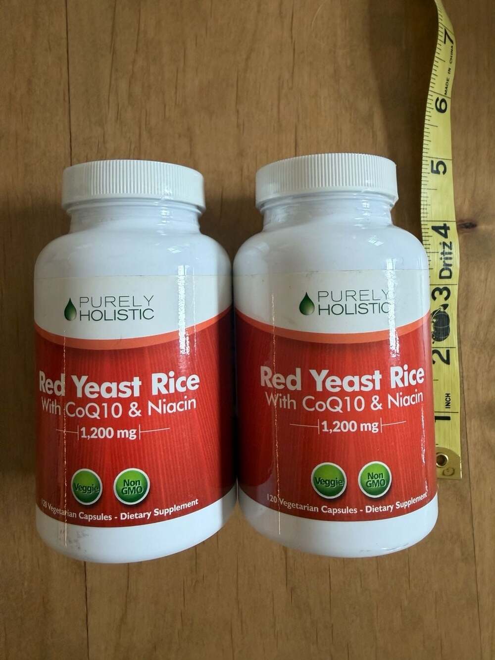 Purely Holistic Red Yeast Rice With CoQ10 & Niacin 120 Capsules, 2 New bottles